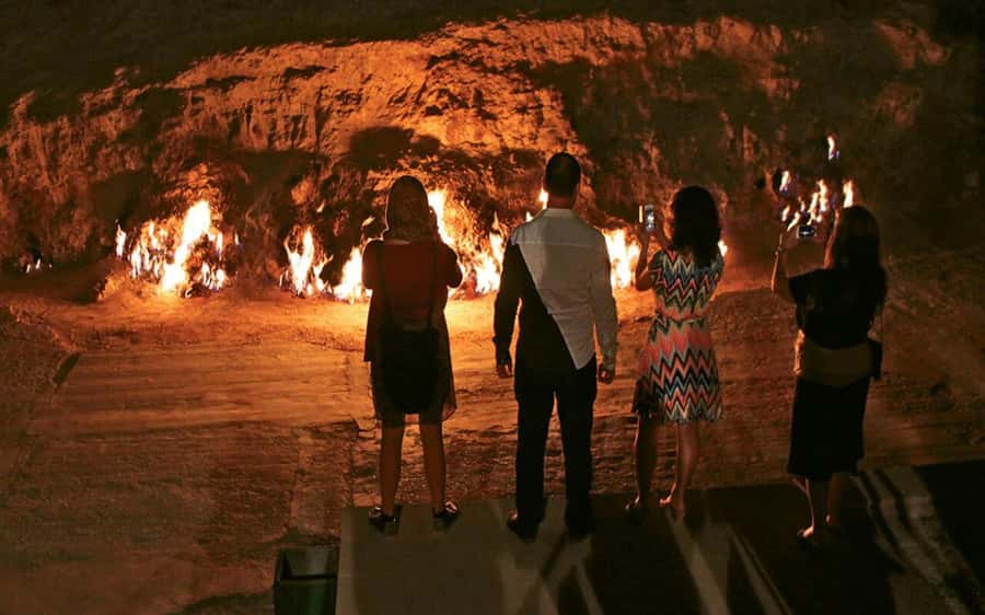 Ateshgah Fire temple and Burning mountain tour - Yanar Dag, where the ground catches fire
