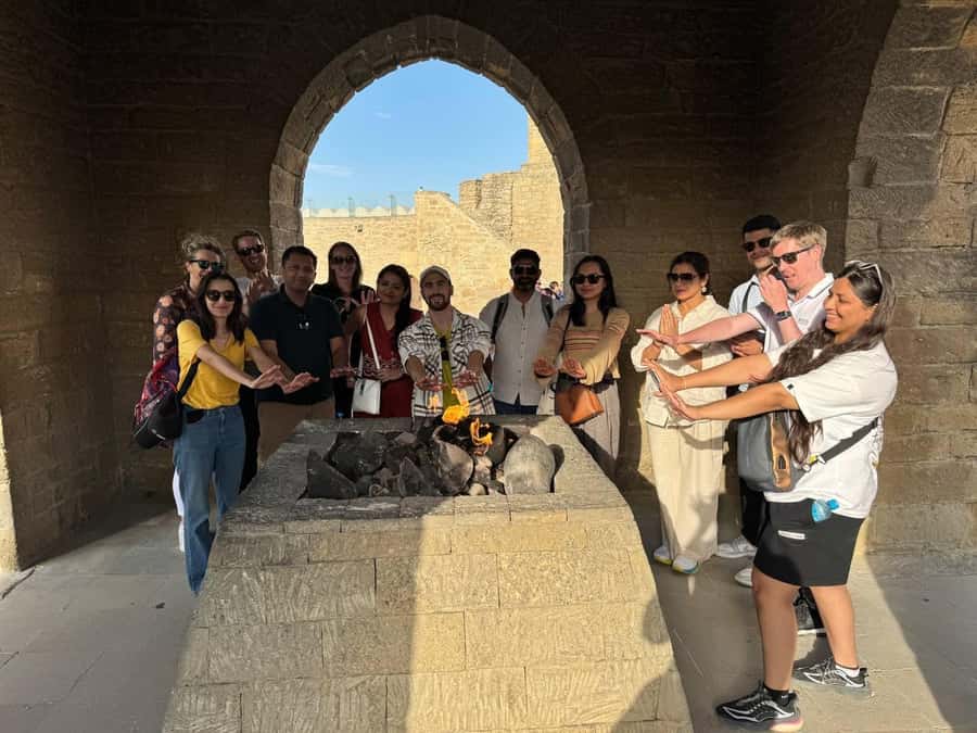 Baku: Gobustan, Mud Volcano, Fire Mount, Temple Lunch Entry - Yanar Dag is atmospheric, not a mountain hike