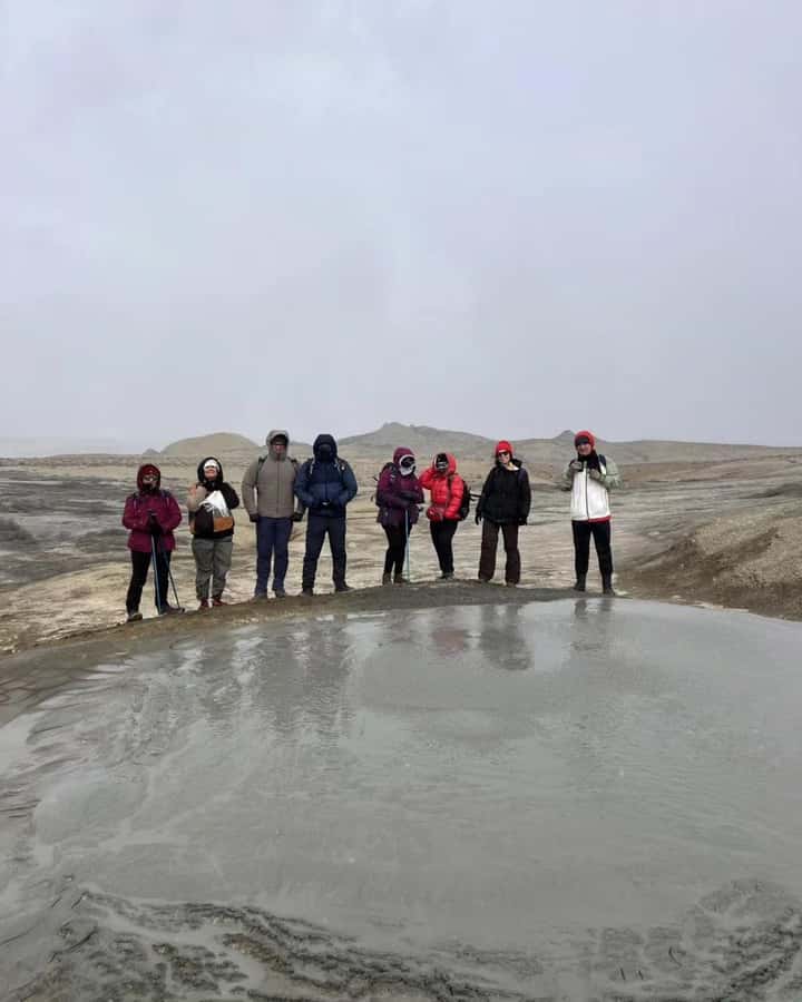 Baku:Gobustan Mud Volcanoes Temple & Entry tickets included - Yanar Dag brings the flames