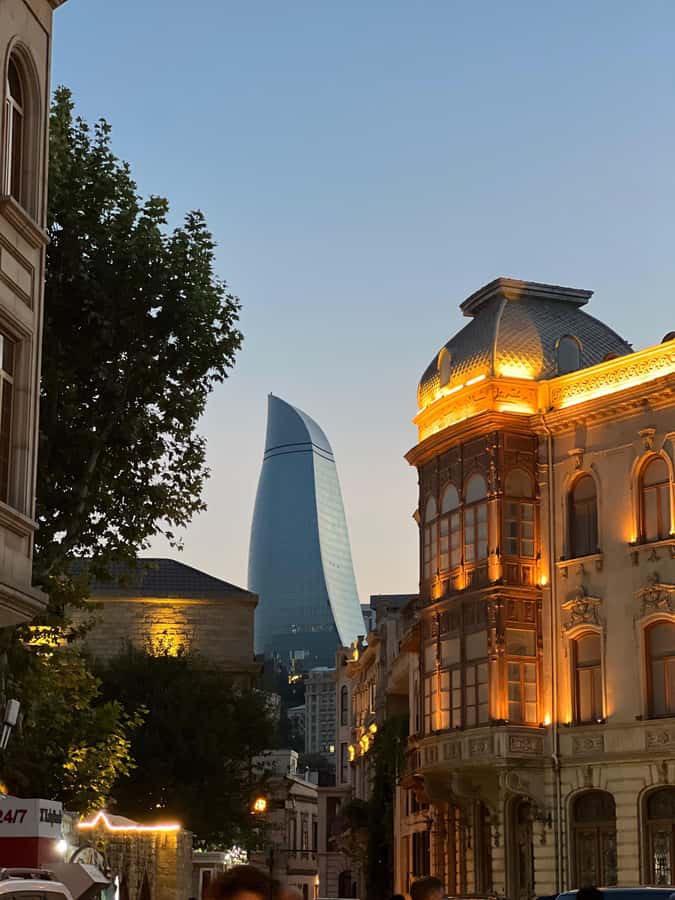 Baku: Night Panoramic Group Tour with Flame Towers 1 - Highland Park and the Flame Towers
