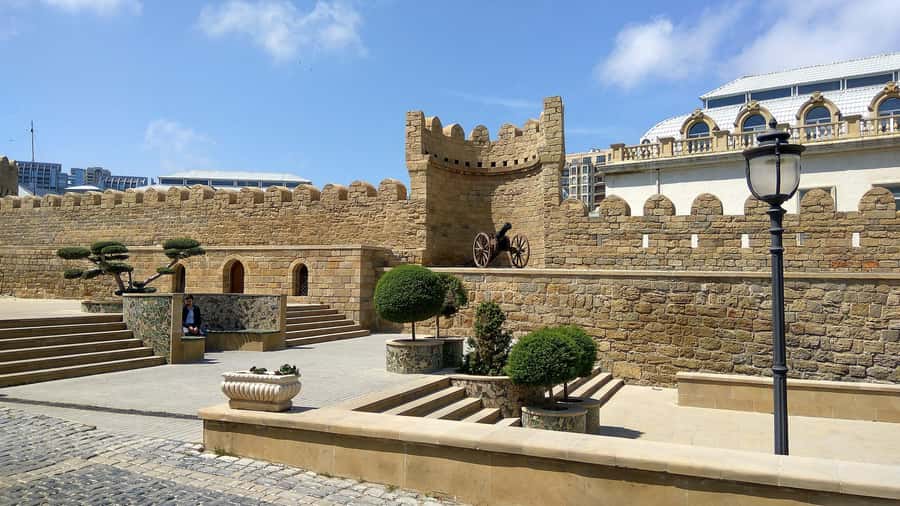 Baku Old Town Walking Tour - City walls, defense towers, and views toward the Caspian