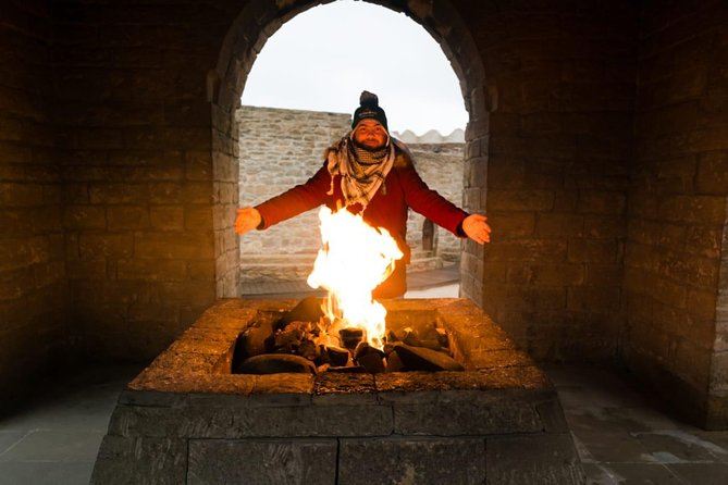 Private Gobustan - Absheron Tour - Yanar Dag ends the day with a natural flame