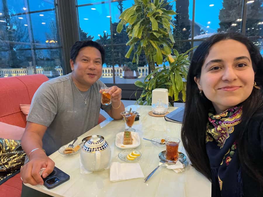 Taste of Azerbaijan: Cuisine Tour with Snacks and Dinner - Tea, murabba, and baklava on Baku Boulevard